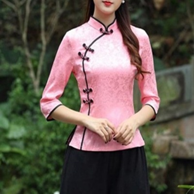 치파오 단추 상의 중국옷